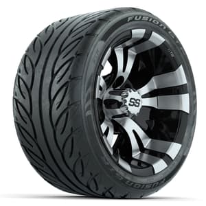 12” GTW Vampire Machined/Black Wheels with Fusion GTR Street Tires – Set of 4