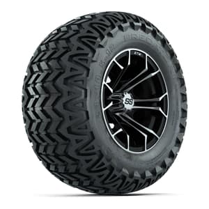 Set of 4 GTW Spyder Black and Machined Wheels with Predator A-T Tires - 12 Inch