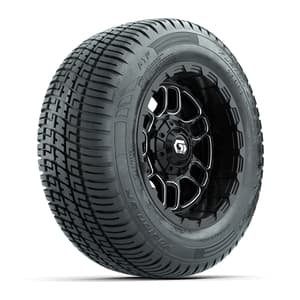 Set of (4) 12 in GTW® Titan Machined & Black Wheels with 215/50-R12 Fusion S/R Street Tires