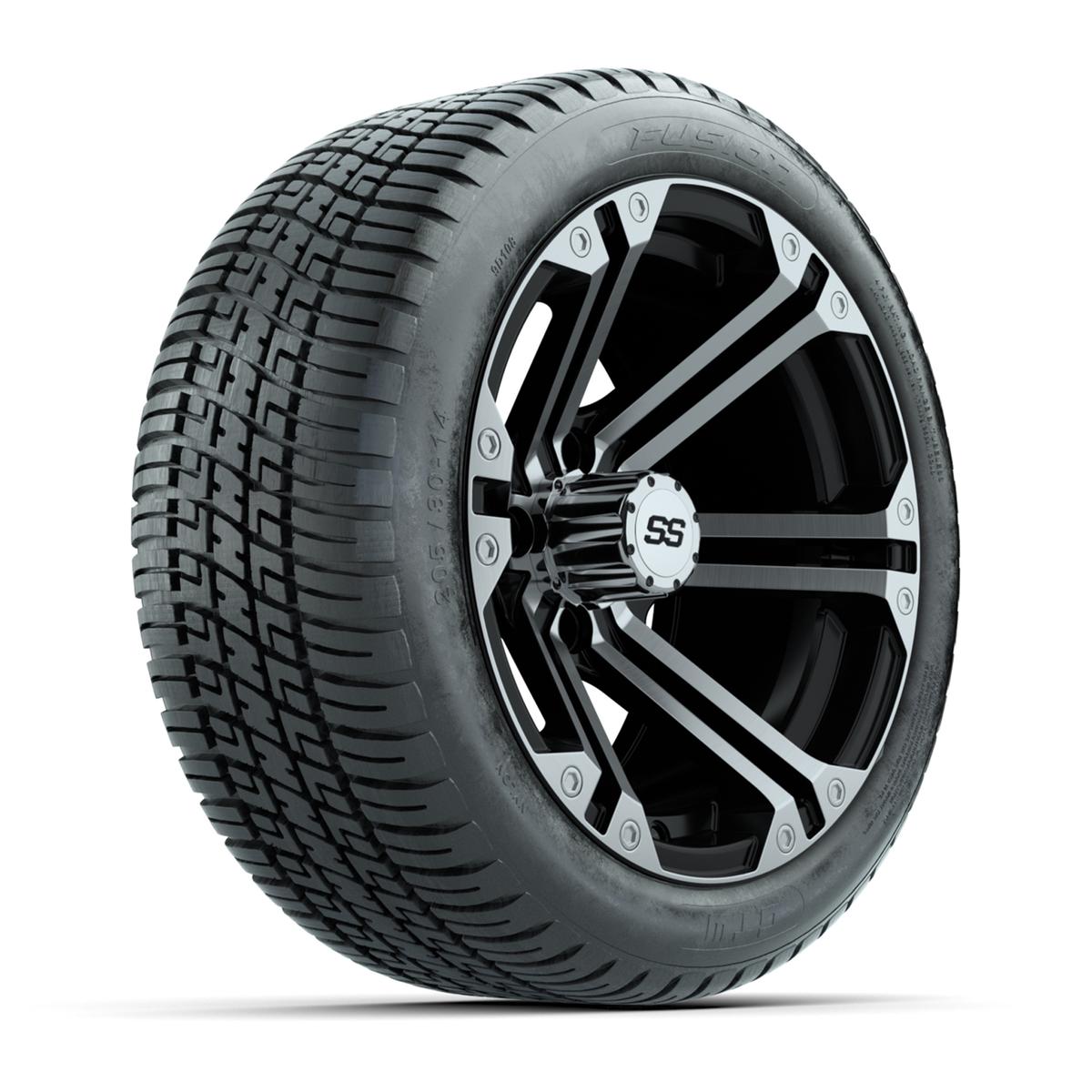 Set of (4) 14" GTW&reg; Machined/Black Specter Wheels On Lo-Pro Tires