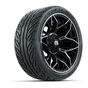 Set of (4) 14 in GTW® Stellar Machined & Black Wheels with 205/40-R14 Fusion GTR Street Tires