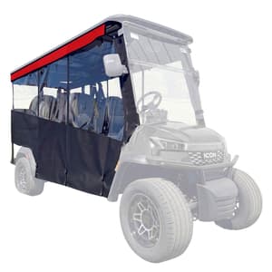 RedDot 6-Passenger Black Track Style Enclosure with Jockey Red Valance for ICON i60LX (Years 2026-Up)