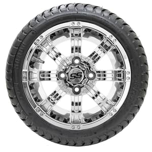 12” GTW Tempest Chrome Wheels with 18” Mamba Street Tires – Set of 4