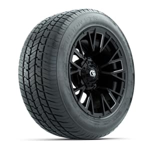 GTW&reg; Vandal Matte Black and Machined 14 in Wheels with 255/50-R14 Fusion STR DOT Approved Street Tires - Full Set