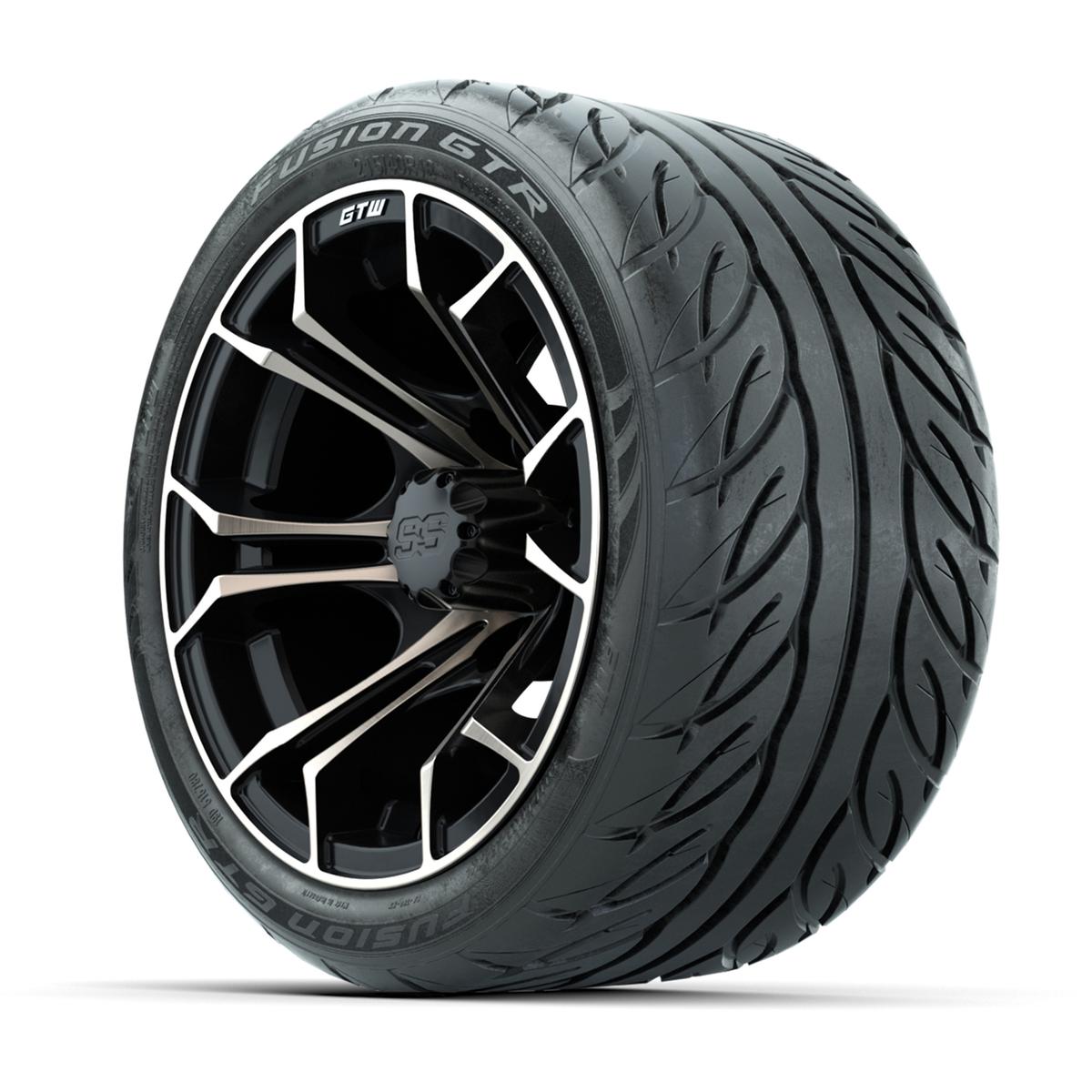 Set of (4) 12 in GTW Spyder Wheels with 215/40-R12 Fusion GTR Street Tires