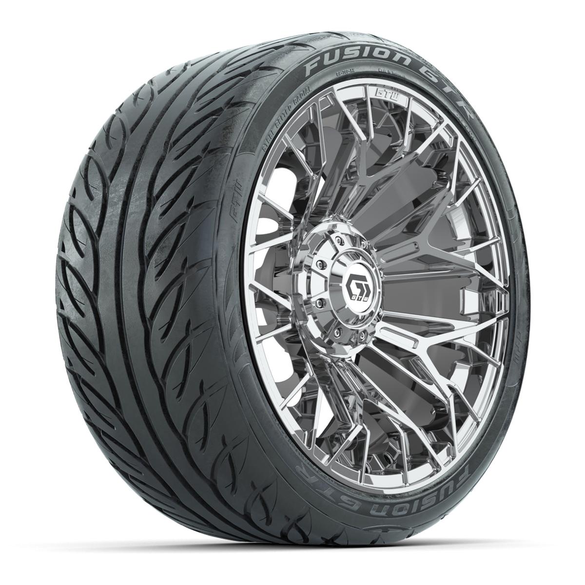 Set of (4) 15 in GTW® Stellar Chrome Wheels with 215/40-R15 Fusion GTR Street Tires