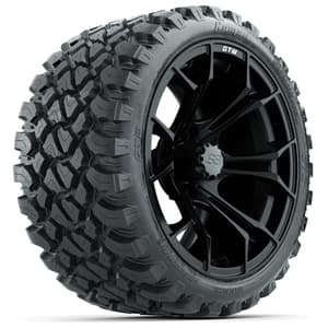 Set of (4) 15&Prime; GTW Spyder Matte Black Wheels with 23x10-R15 Nomad All-Terrain Tires