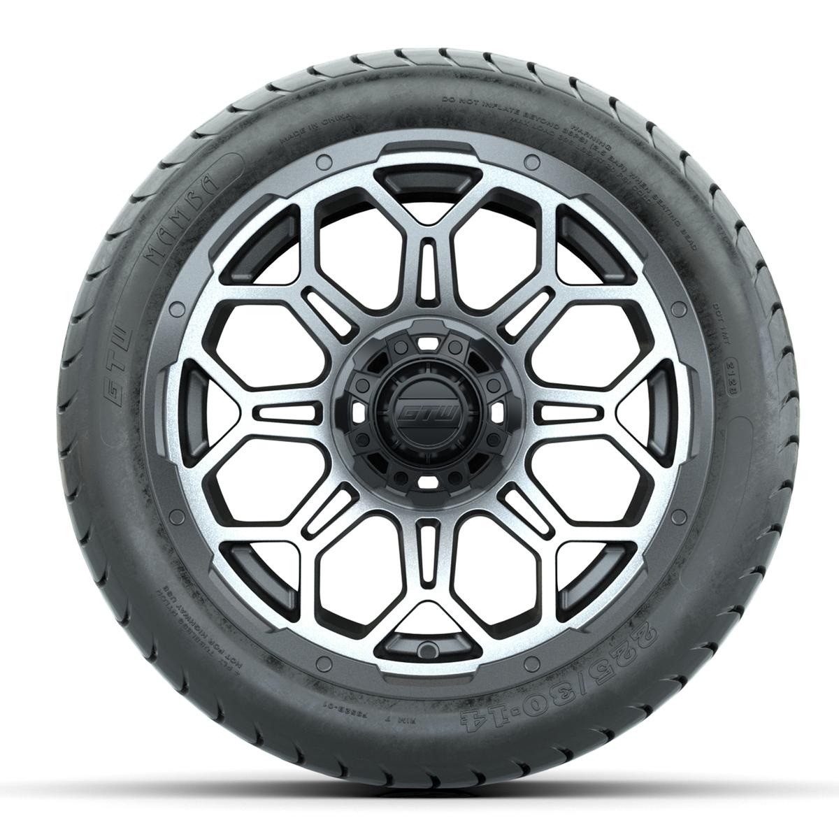 Set of (4) 14 in GTW Bravo Wheels with 225/30-14 Mamba Street Tires