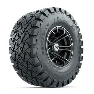 GTW Spyder Machined/Matte Grey 10 in Wheels with 22x10-10 Timberwolf All Terrain Tires – Full Set