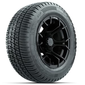 GTW Spyder Matte Black 12 in Wheels with 215/50-R12 Fusion S/R Street Tires – Full Set