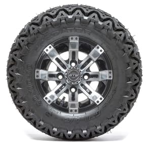 10” GTW Tempest Black and Machined Wheels with 20” Predator A/T Tires – Set of 4