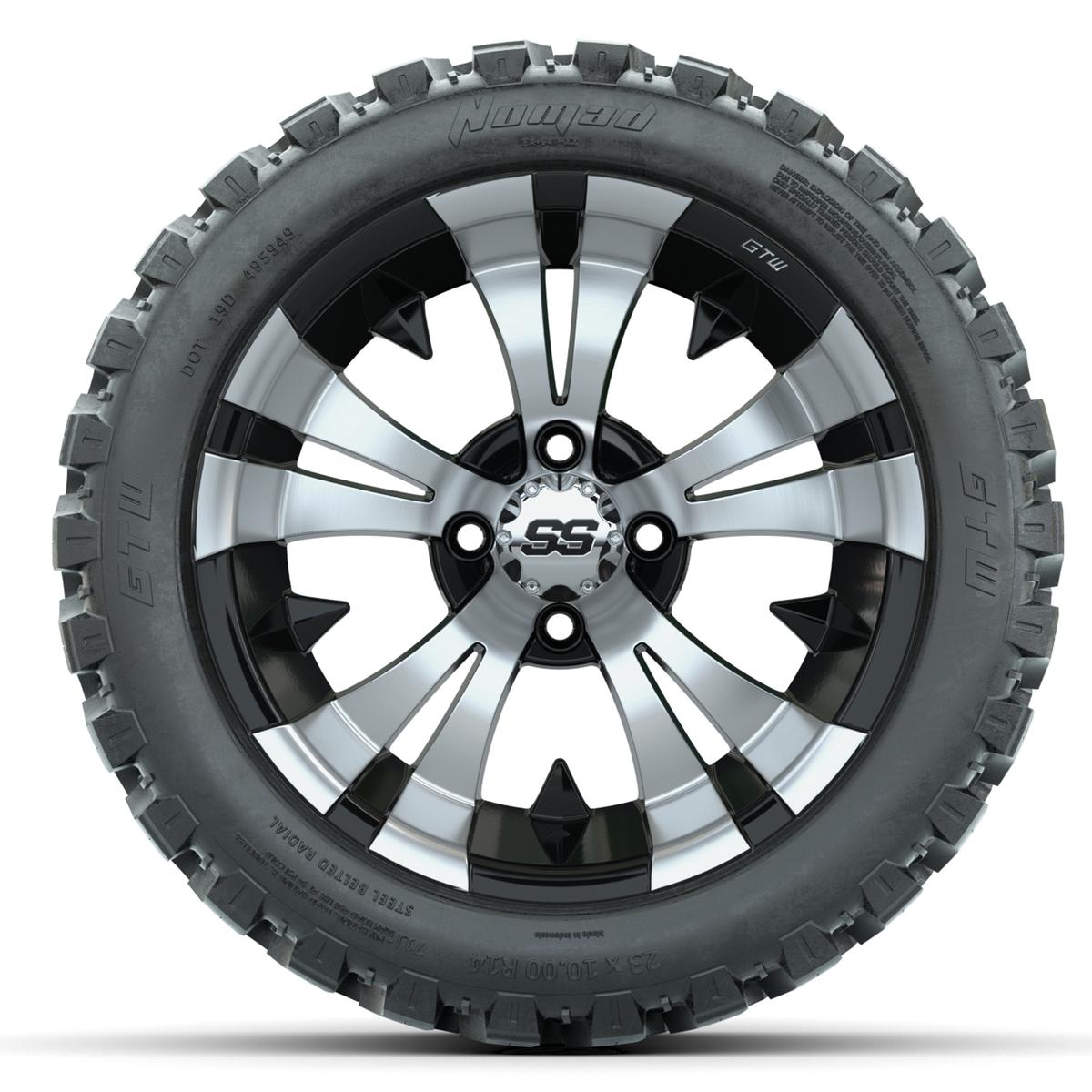 Set of (4) 14 in GTW Vampire Wheels with 23x10-14 GTW Nomad All-Terrain Tires