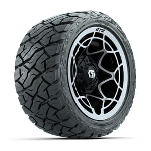 GTW Nexus Gloss Black/Silver 12 in Wheels with 215/40-R12 Maverick Low-Profile All-Terrain Tires – Full Set