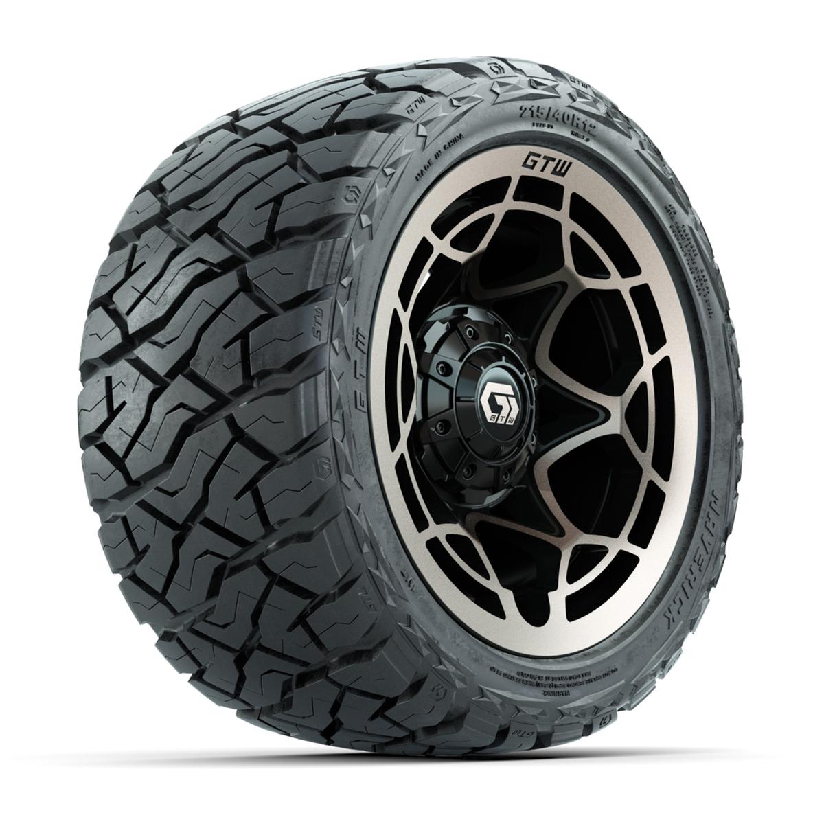 GTW Nexus Gloss Black/Bronze 12 in Wheels with 215/40-R12 Maverick Low-Profile All-Terrain Tires – Full Set