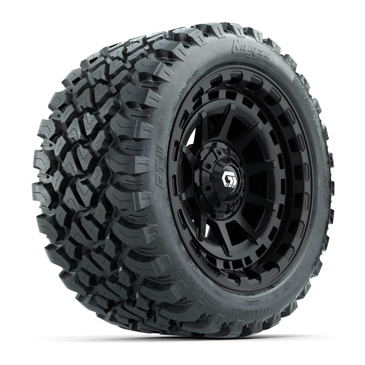 GTW&reg; Barricade Black 14 in Wheels with 23X10-R14 Nomad Steel Belt Radial All-Terrain Tires – Full Set