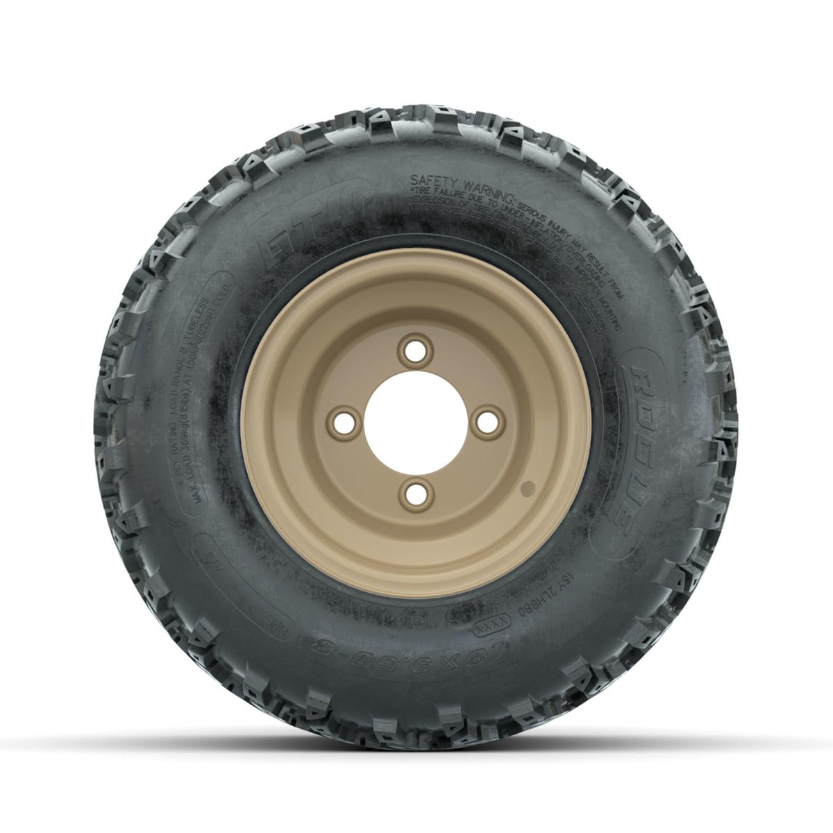 GTW Steel Stone Grey Centered 8 in Wheels with 18x9.50-8 Rogue All Terrain Tires – Full Set