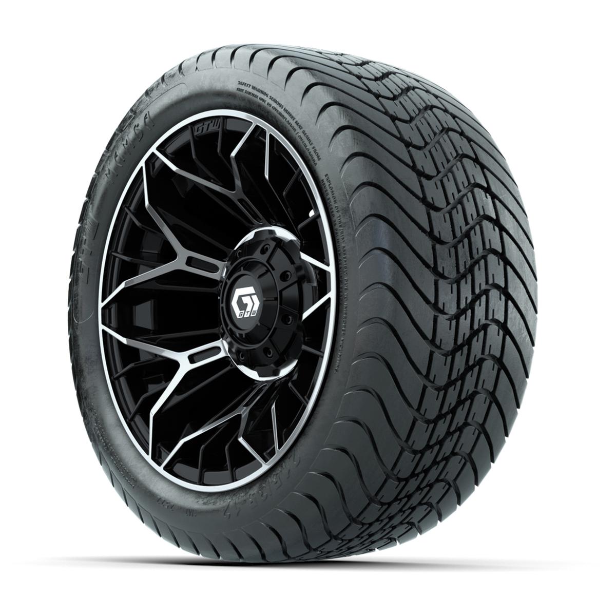 Set of (4) 12 in GTW® Stellar Machined & Black Wheels with 215/35-12 Mamba Street Tires