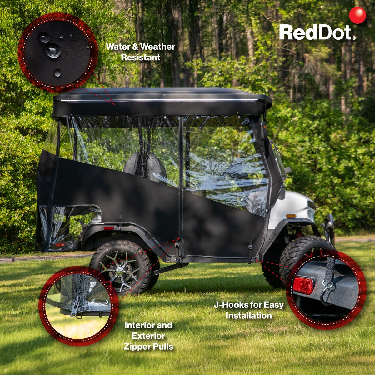 RedDot Denago Nomad XL 2+2 Black 3-Sided Track Style Enclosure & Valance