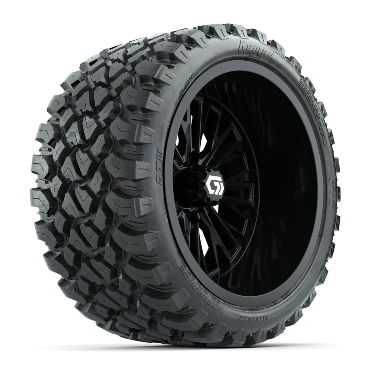 GTW&reg; Viper Gloss Black 15 in Wheels with 23X10-R15 Nomad Steel Belted Radial All-Terrain Tires - Full Set