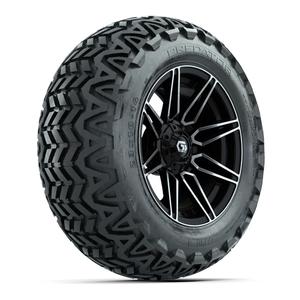 GTW® Stealth Gloss Black/Machined 14 in Wheels with 23x10-14 Predator All-Terrain Tires – Full Set
