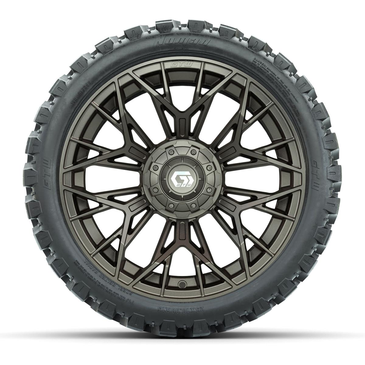Set of (4) 15 in GTW® Stellar Matte Bronze Wheels with 23x10-R15 Nomad All-Terrain Tires