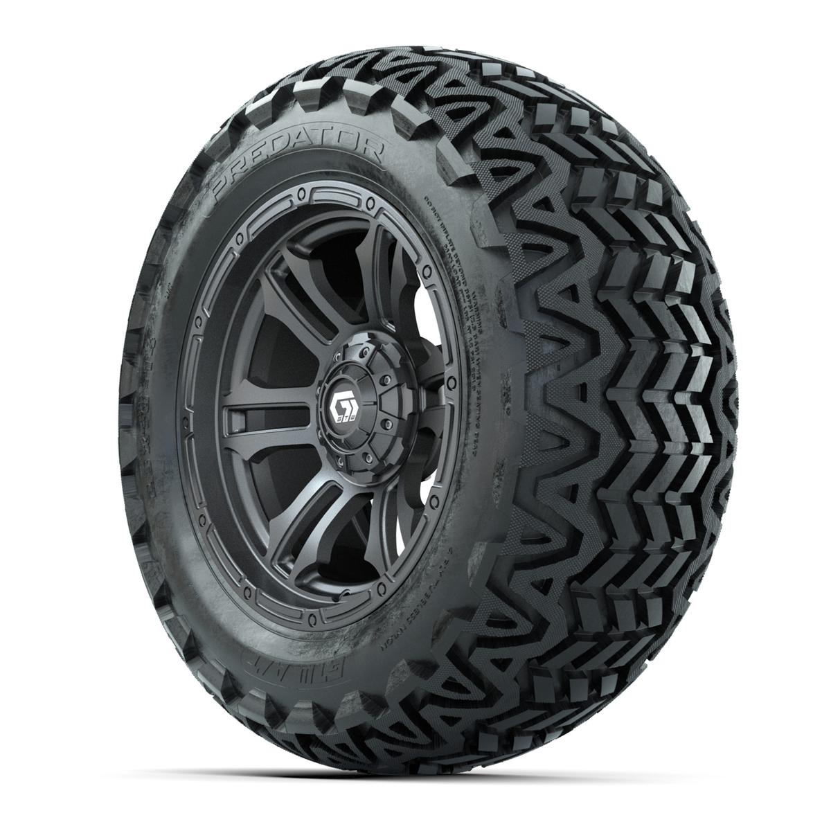 GTW® Shogun Gunmetal 14 in Wheels with 23x10-14 Predator All-Terrain Tires – Full Set