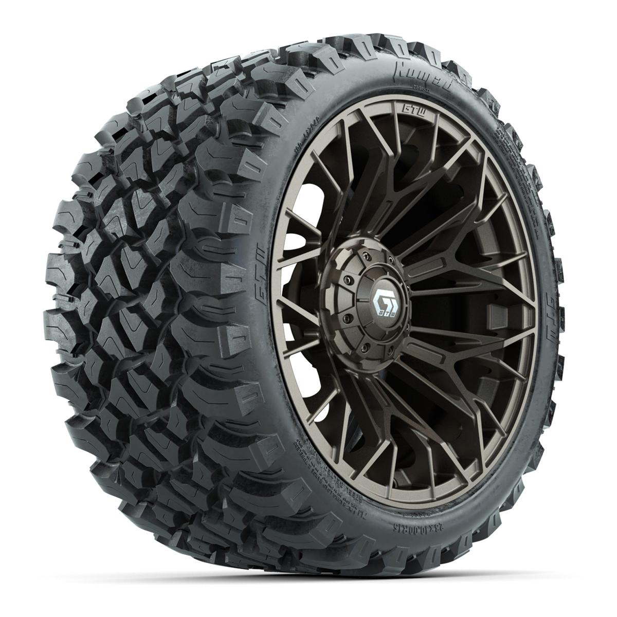 Set of (4) 15 in GTW® Stellar Matte Bronze Wheels with 23x10-R15 Nomad All-Terrain Tires