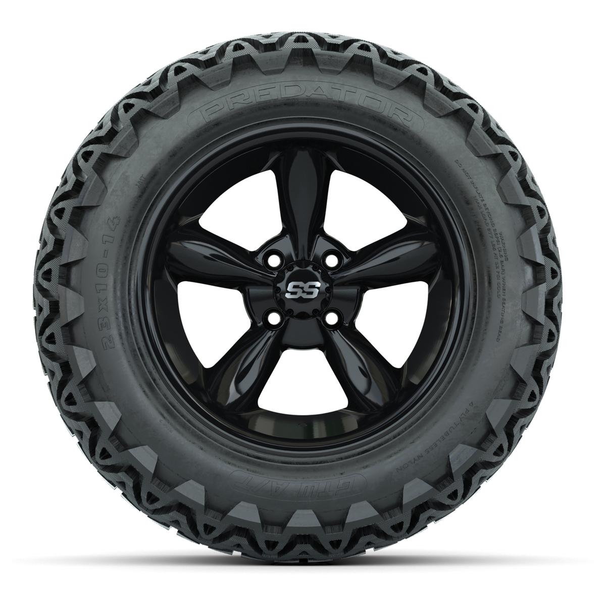 Set of (4) 14 in GTW Godfather Wheels with 23x10-14 GTW Predator All-Terrain Tires