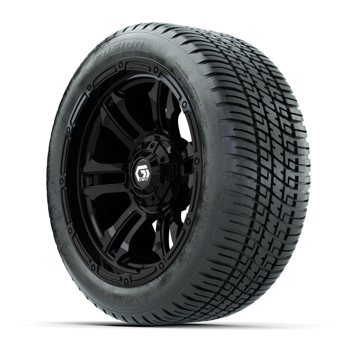 GTW® Shogun Gloss Black 14 in Wheels with 205/30-14 Fusion Street Tires – Full Set