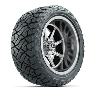 GTW&reg; Reaper Chrome 15 in Wheels with 23X10-R15 Maverick Steel Belted Radial All-Terrain Tires - Full Set