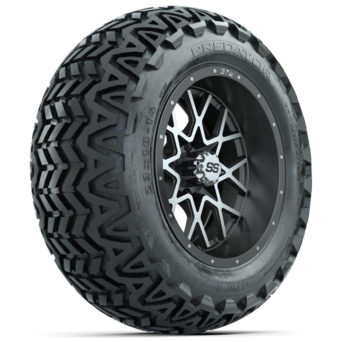 Set of (4) 14 in GTW Vortex Wheels with 23x10-14 GTW Predator All-Terrain Tires
