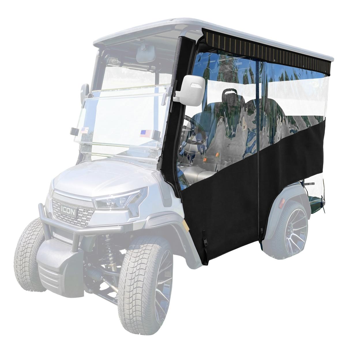 RedDot 4-Passenger Black Track Style Enclosure with Cooper Black Valance for ICON i40X (Years 2026-Up)