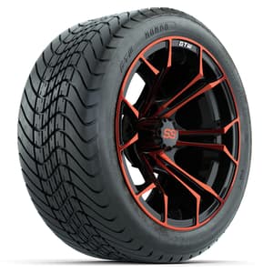 GTW Spyder Red/Black 14 in Wheels with 225/30-14 Mamba Street Tires – Full Set