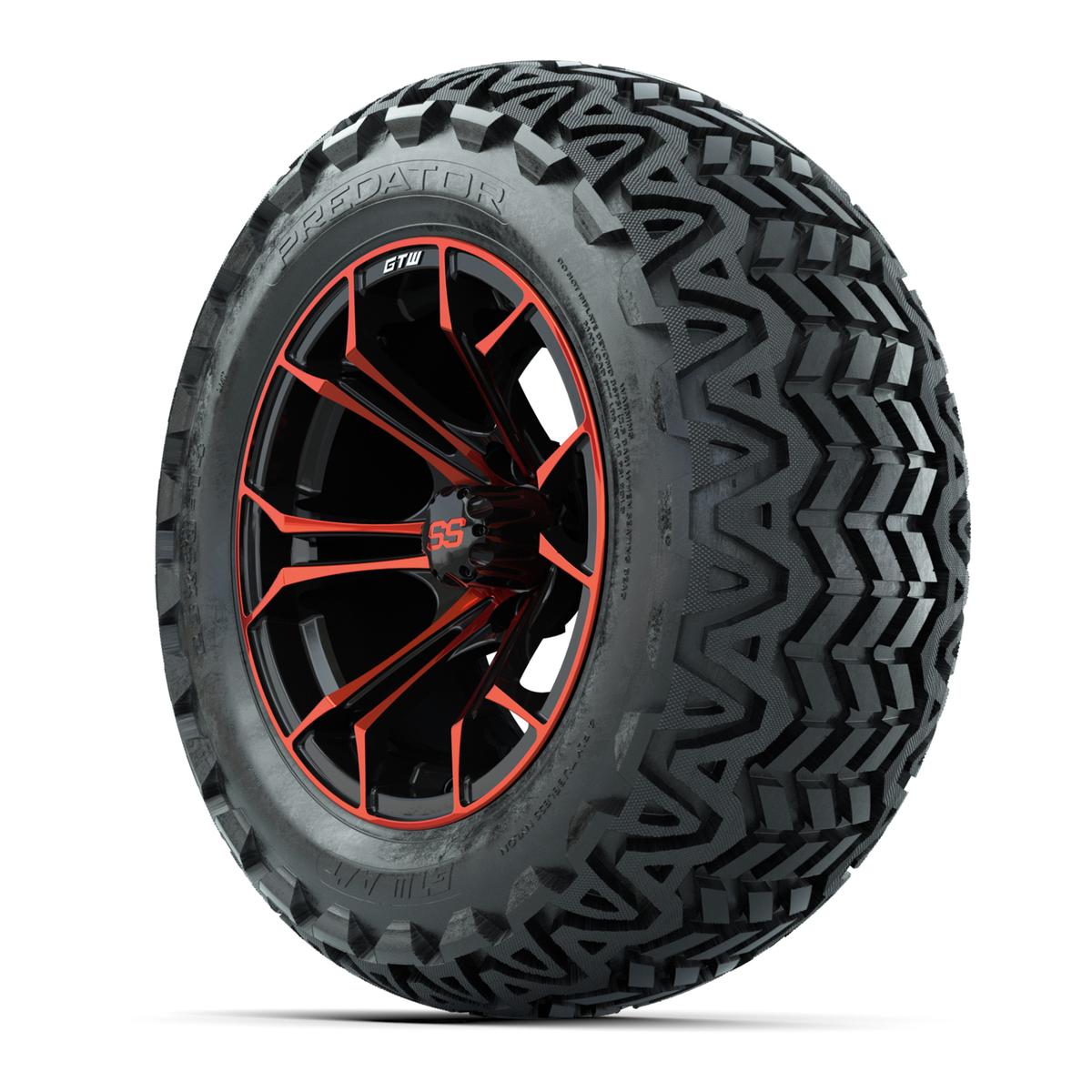 GTW Spyder Red/Black 14 in Wheels with 23x10-14 GTW Predator All-Terrain Tires – Full Set
