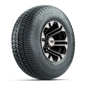 GTW Specter Black and Machined 10 in Wheels with 20in Fusion Street Tires - Set of 4