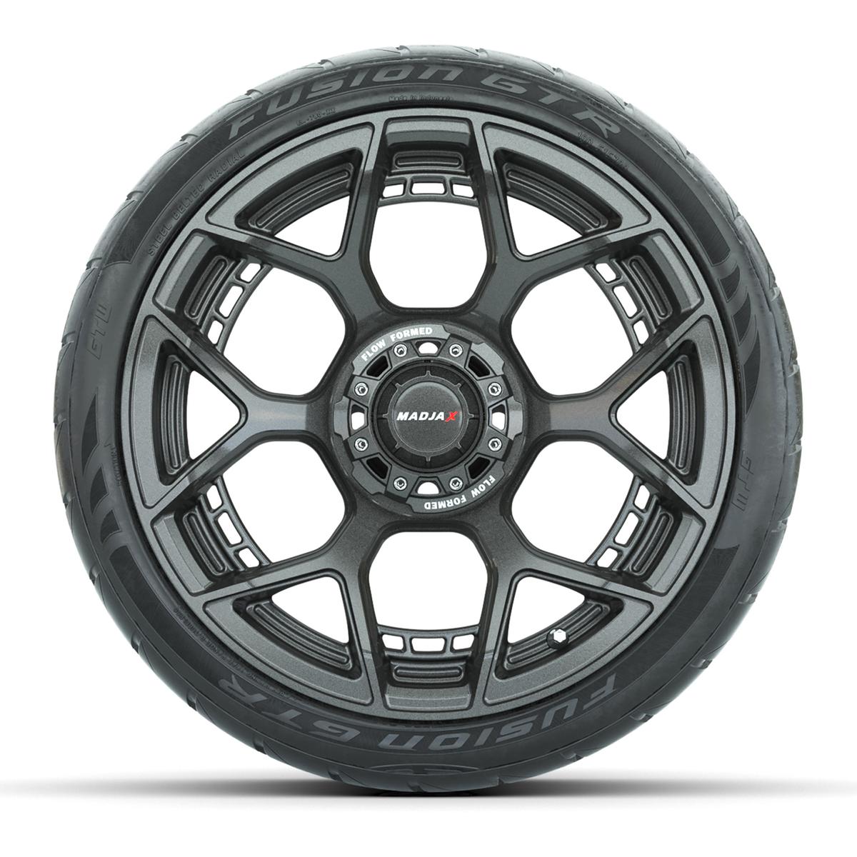 Set of (4) 15" MadJax&reg; Flow Form Evolution Gunmetal Wheels with GTW&reg; Fusion GTR Street Tires