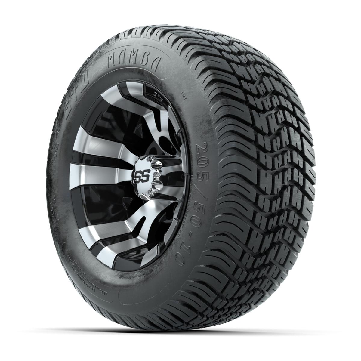 Set of (4) 10 in GTW Vampire Wheels with 205/50-10 GTW Mamba Street Tires