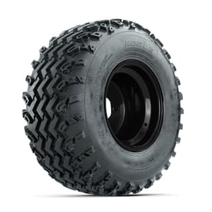 GTW Steel Matte Black 3:5 Offset 10 in Wheels with 22x11.00-10 Rogue All Terrain Tires – Full Set