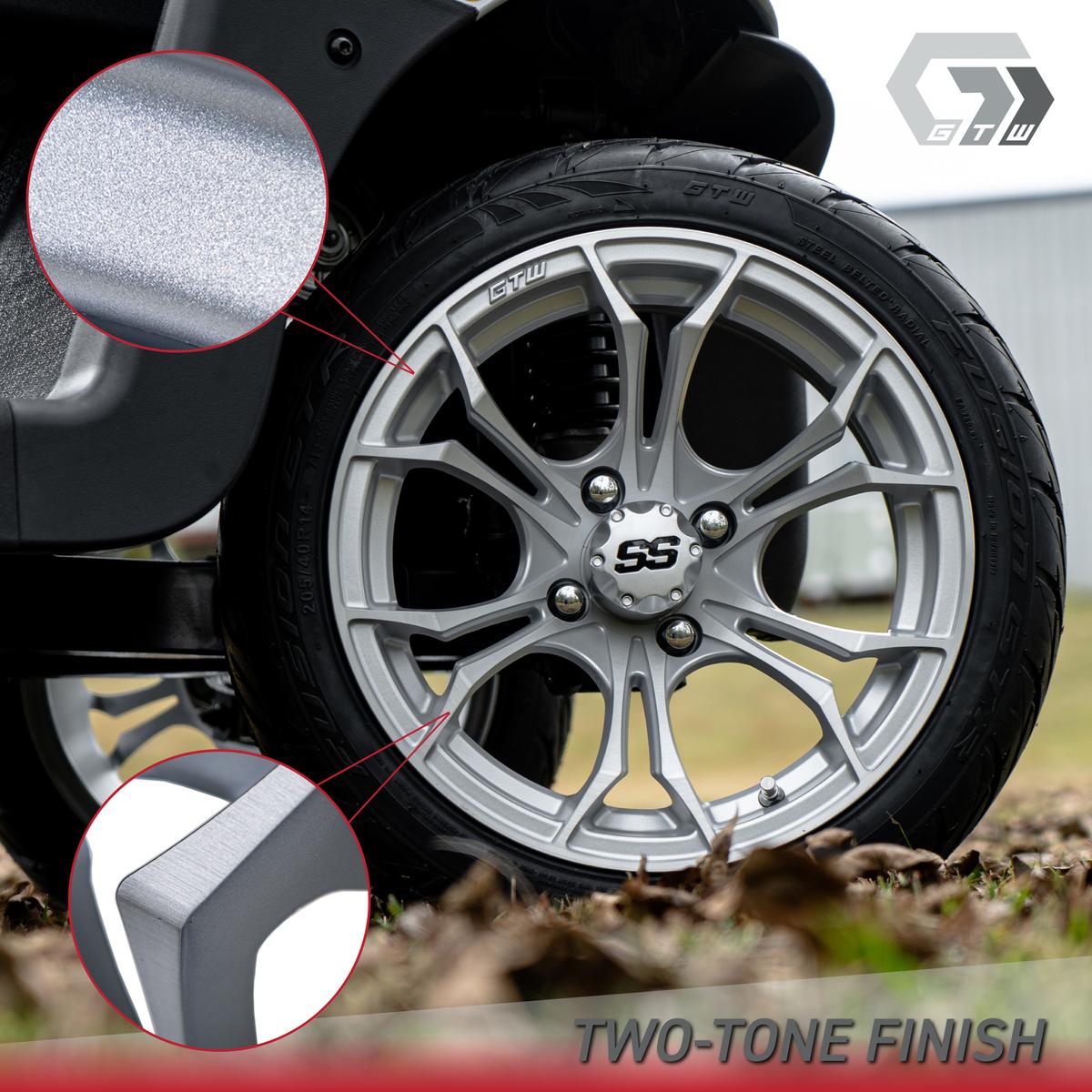 MNS'T 12H 3.2 8個　大特価 WHEEL, 15X7 SPYDER, ET-.25 SILVER BRUSH W/SS CAP - Nivel Parts