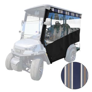 RedDot 4-Passenger Black Track Style Enclosure with Emblem Navy Valance for ICON i40X (Years 2026-Up)