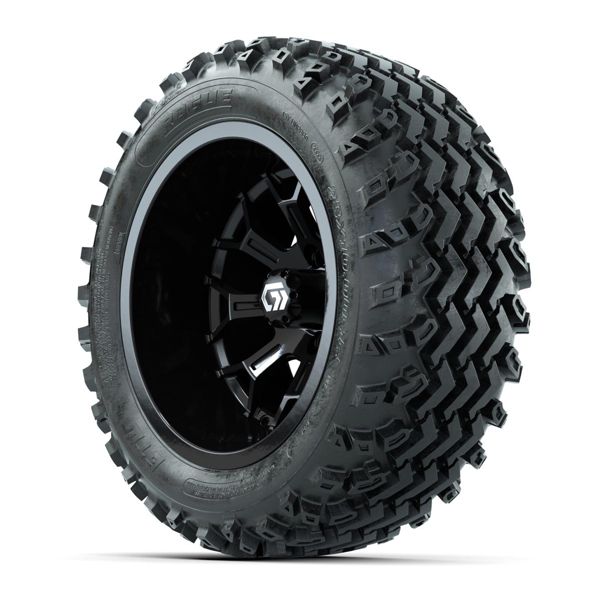 GTW&reg; Assault Gloss Black 14 in Wheels with 23X10-R14 Rogue All-Terrain Tires - Full Set