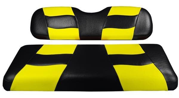 MadJax&reg; Riptide Black/Yellow Two-Tone Club Car Precedent Front Seat Covers (Years 2004-Up)