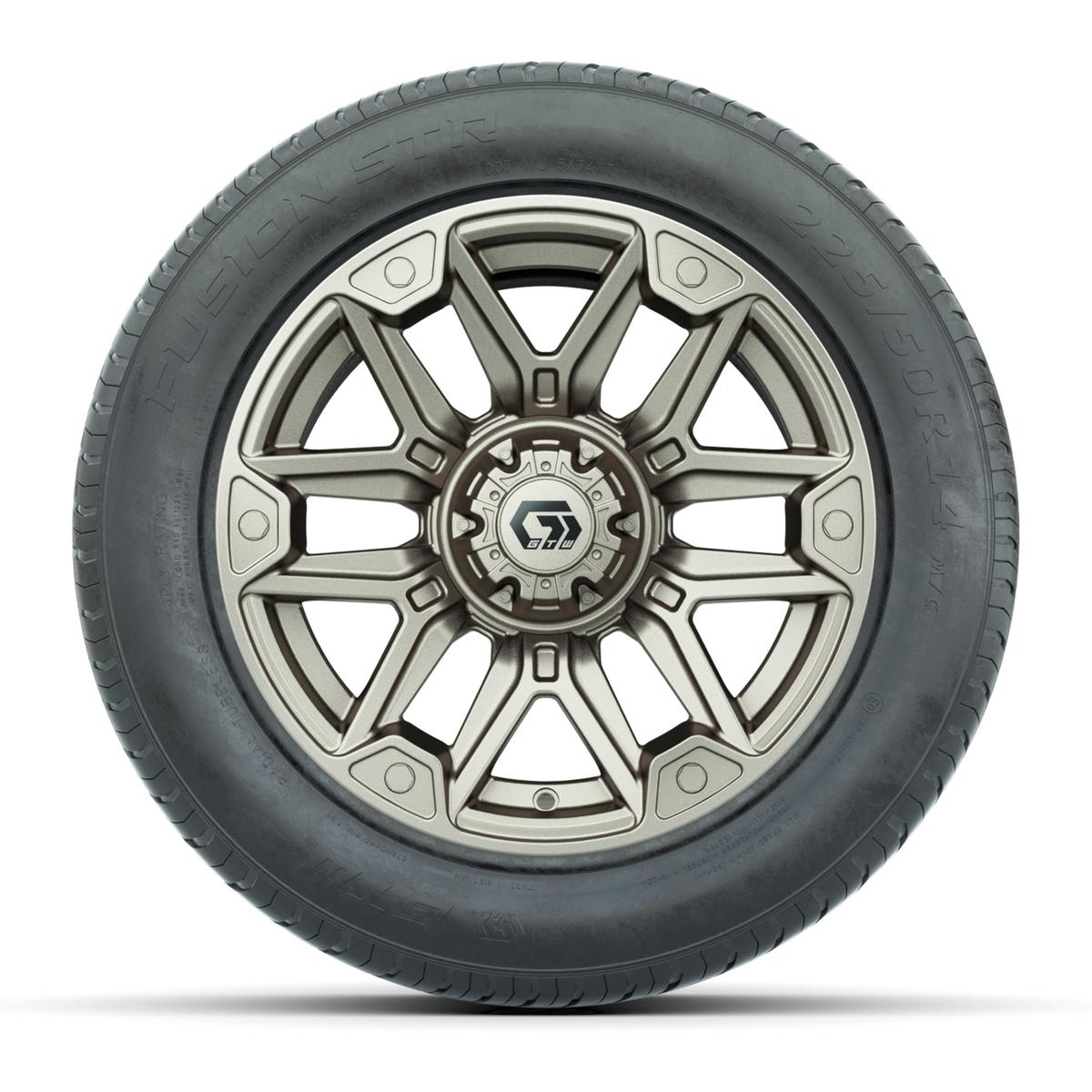 GTW&reg; Graffiti Satin Bronze 14 in Wheels with 255/50-R14 Fusion STR DOT Approved Street Tires - Full Set
