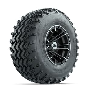 GTW Spyder Machined/Matte Grey 10 in Wheels with 22x11.00-10 Rogue All Terrain Tires – Full Set