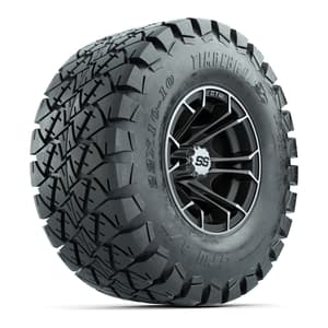 GTW Spyder Machined/Matte Grey 10 in Wheels with 22x10-10 Timberwolf All Terrain Tires – Full Set