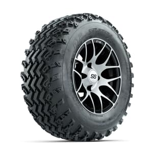 GTW Pursuit Machined/Black 12 in Wheels with 23x10.00-12 Rogue All Terrain Tires – Full Set