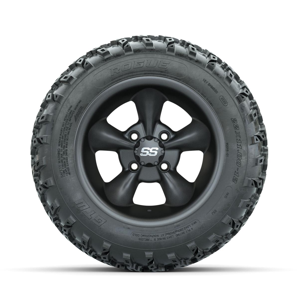 GTW Godfather Matte Grey 12 in Wheels with 22x11.00-12 Rogue All Terrain Tires – Full Set