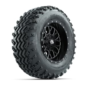 GTW Helix Machined/Black 12 in Wheels with 23x10.00-12 Rogue All Terrain Tires – Full Set