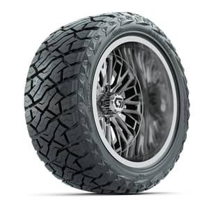 GTW&reg; Viper Chrome 15 in Wheels with 23X10-R15 Maverick Steel Belted Radial All-Terrain Tires - Full Set