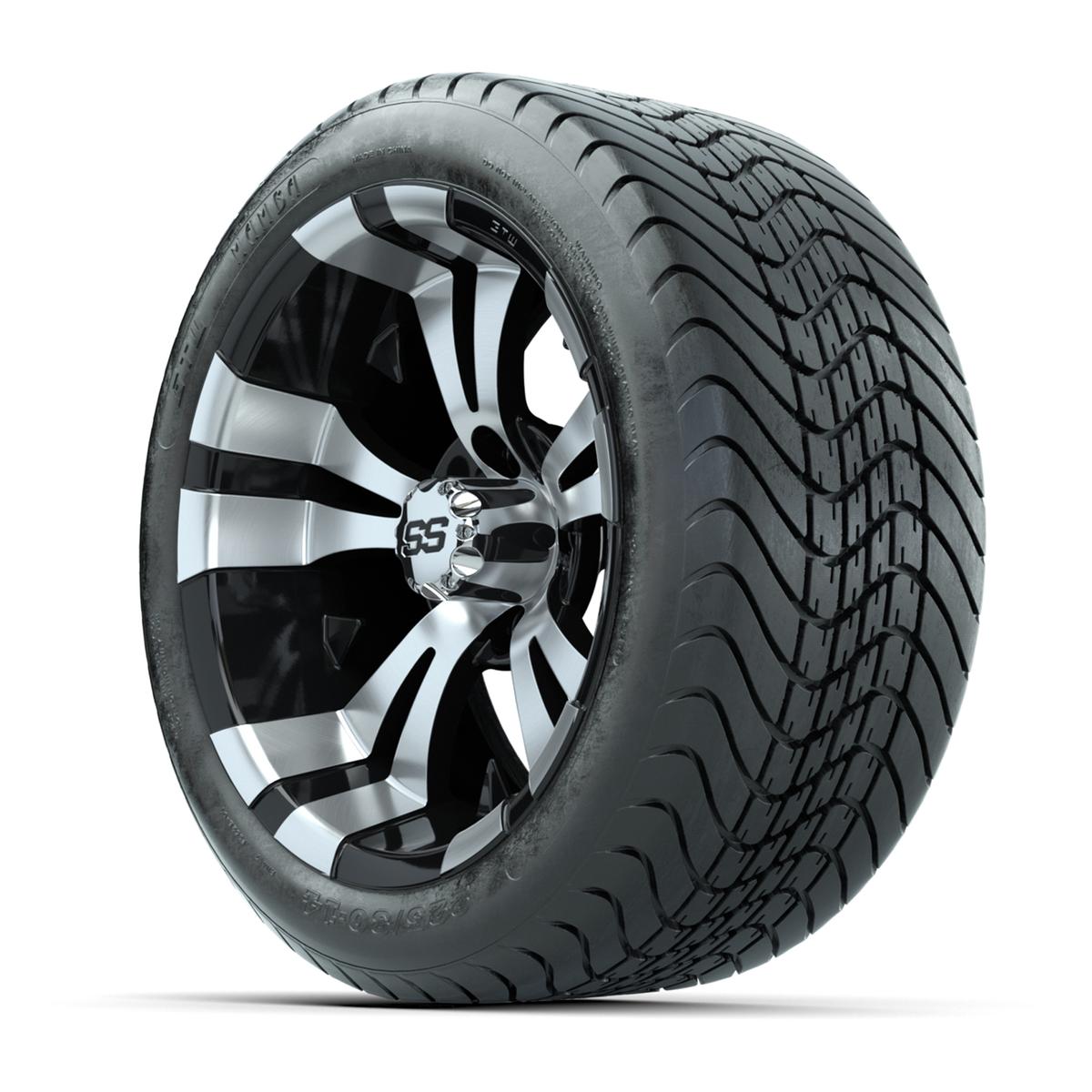14” GTW Vampire Black and Machined Wheels with GTW Mamba Street Tires – Set of 4